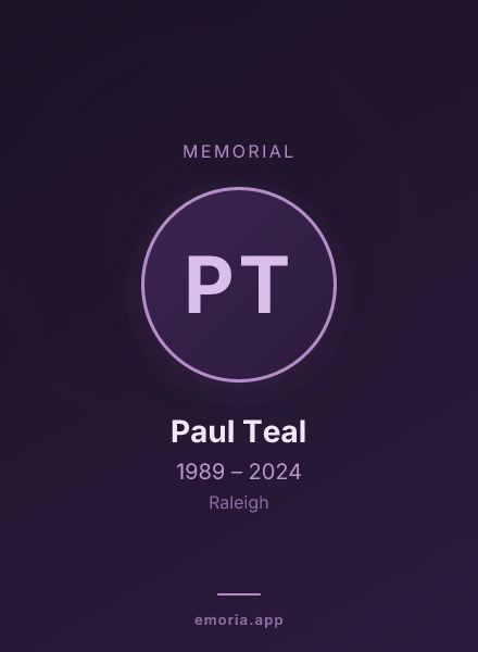 Memorial portrait of Paul Teal