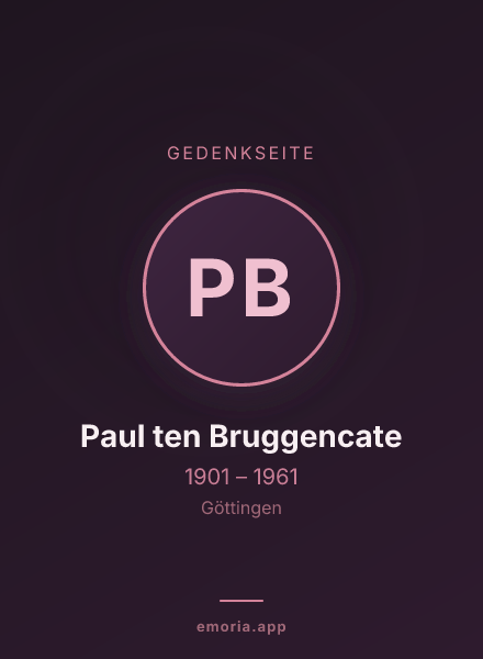 Gedenkportrait von Paul ten Bruggencate