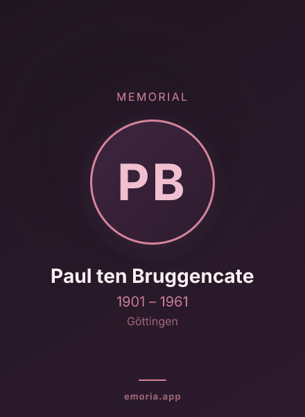 Memorial portrait of Paul ten Bruggencate