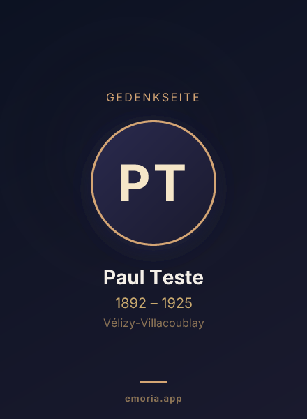 Gedenkportrait von Paul Teste
