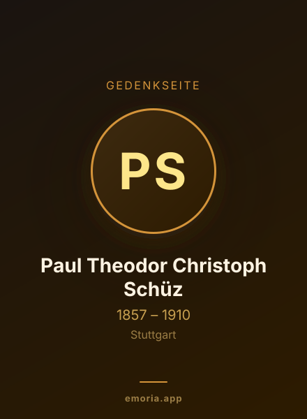 Gedenkportrait von Paul Theodor Christoph Schüz