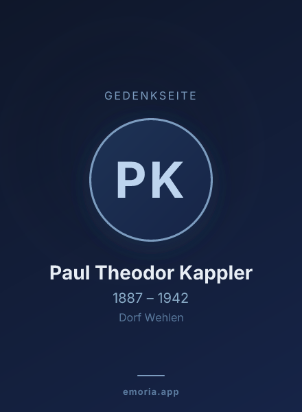Gedenkportrait von Paul Theodor Kappler