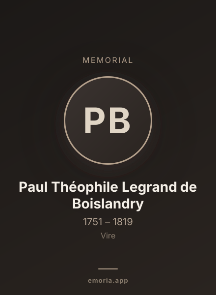 Memorial portrait of Paul Théophile Legrand de Boislandry