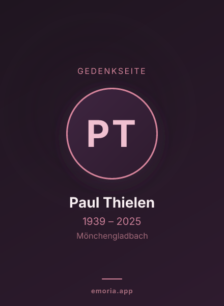 Gedenkportrait von Paul Thielen