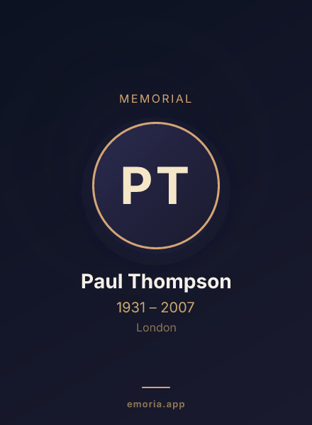 Memorial portrait of Paul Thompson