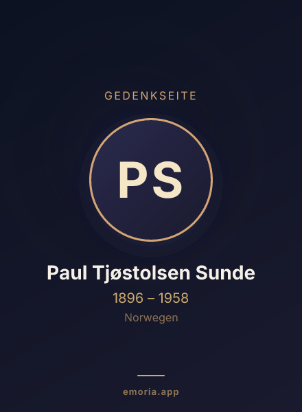 Gedenkportrait von Paul Tjøstolsen Sunde