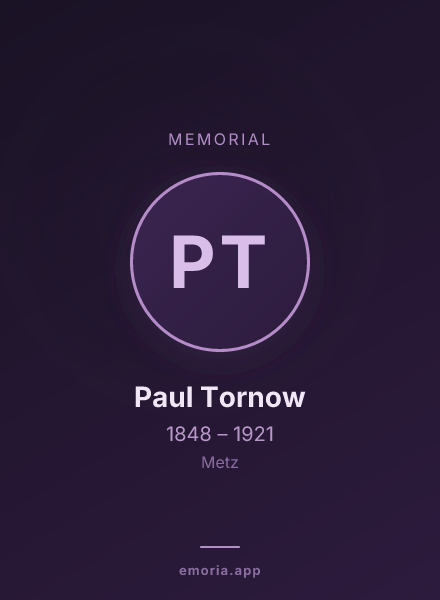 Memorial portrait of Paul Tornow