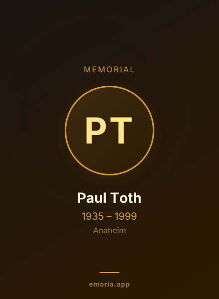 Memorial portrait of Paul Toth
