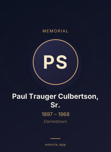 Memorial portrait of Paul Trauger Culbertson, Sr.