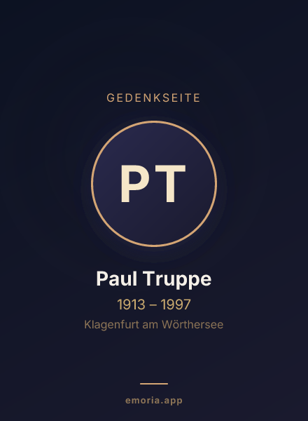Gedenkportrait von Paul Truppe