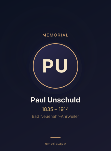 Memorial portrait of Paul Unschuld