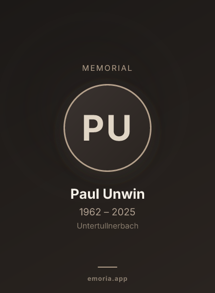 Memorial portrait of Paul Unwin