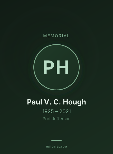 Memorial portrait of Paul V. C. Hough