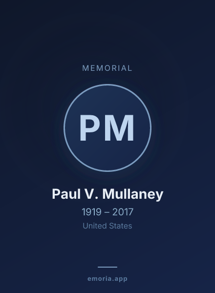 Memorial portrait of Paul V. Mullaney