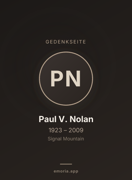 Gedenkportrait von Paul V. Nolan