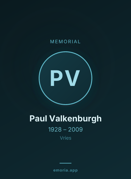 Memorial portrait of Paul Valkenburgh