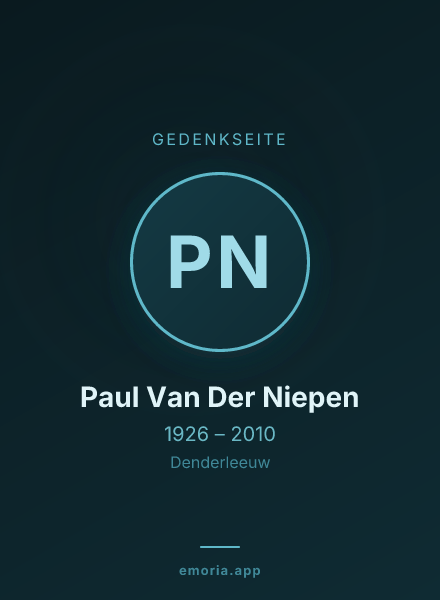 Gedenkportrait von Paul Van Der Niepen