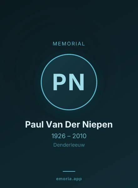 Memorial portrait of Paul Van Der Niepen