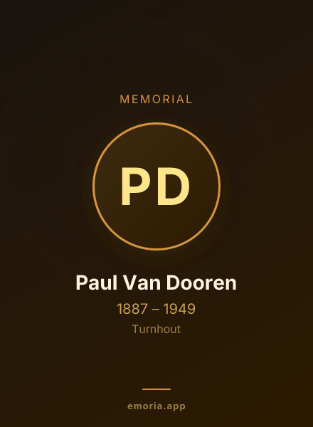 Memorial portrait of Paul Van Dooren