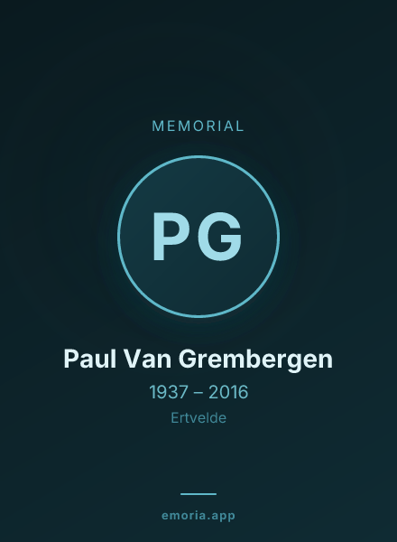 Memorial portrait of Paul Van Grembergen