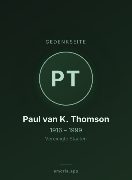 Gedenkportrait von Paul van K. Thomson