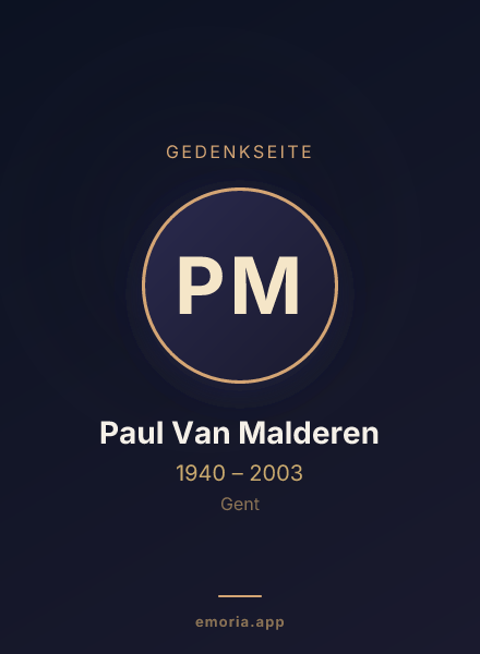Gedenkportrait von Paul Van Malderen