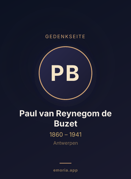 Gedenkportrait von Paul van Reynegom de Buzet