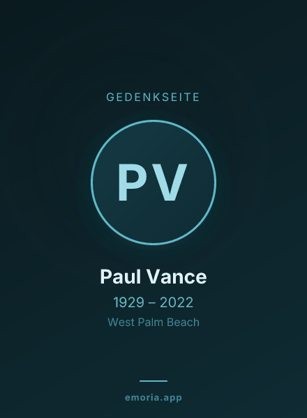 Gedenkportrait von Paul Vance