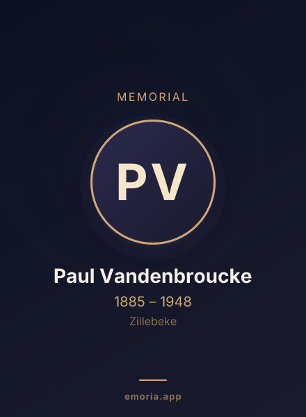 Memorial portrait of Paul Vandenbroucke