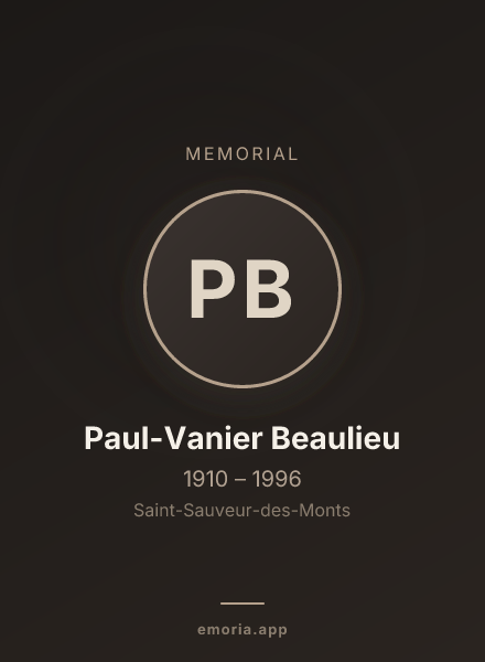 Memorial portrait of Paul-Vanier Beaulieu