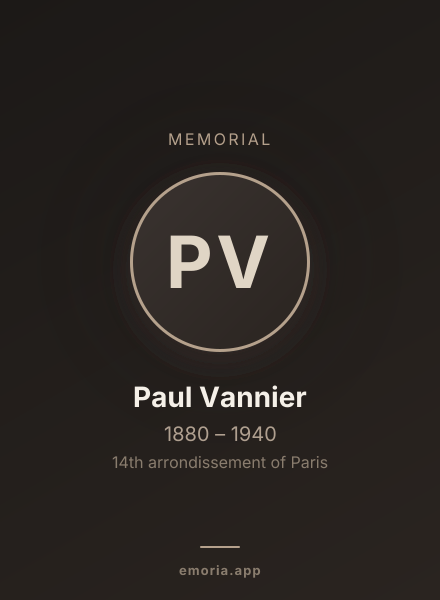 Memorial portrait of Paul Vannier