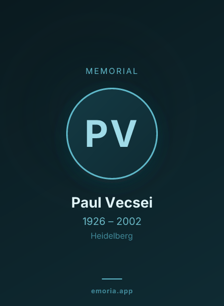 Memorial portrait of Paul Vecsei