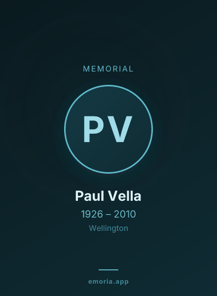 Memorial portrait of Paul Vella