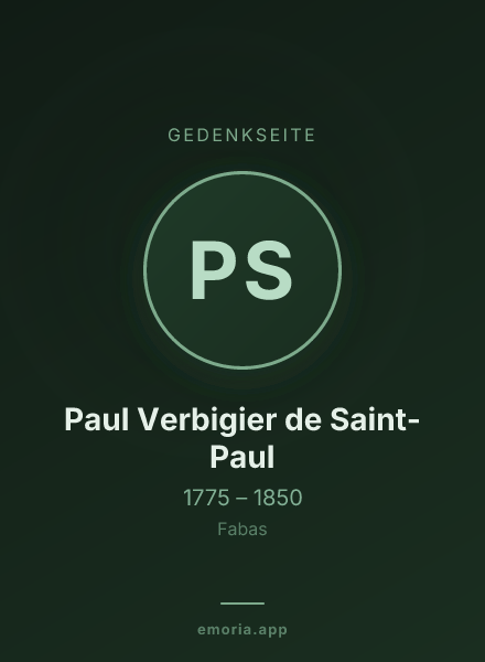Gedenkportrait von Paul Verbigier de Saint-Paul
