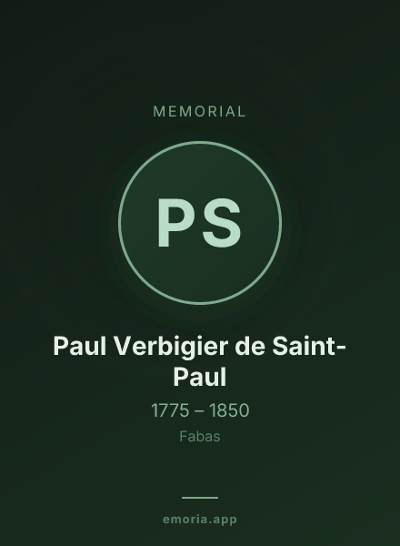 Memorial portrait of Paul Verbigier de Saint-Paul