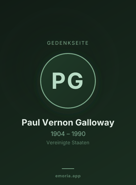 Gedenkportrait von Paul Vernon Galloway