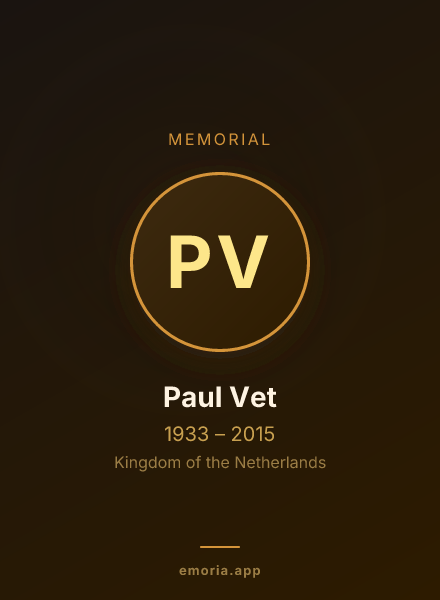 Memorial portrait of Paul Vet