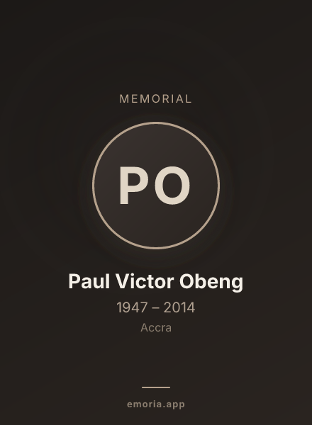 Memorial portrait of Paul Victor Obeng