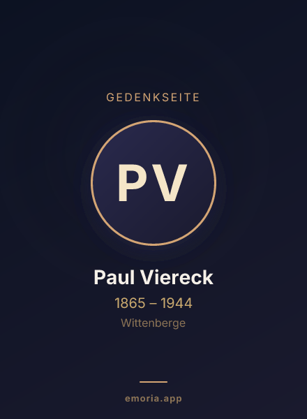Gedenkportrait von Paul Viereck