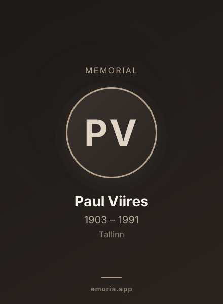 Memorial portrait of Paul Viires