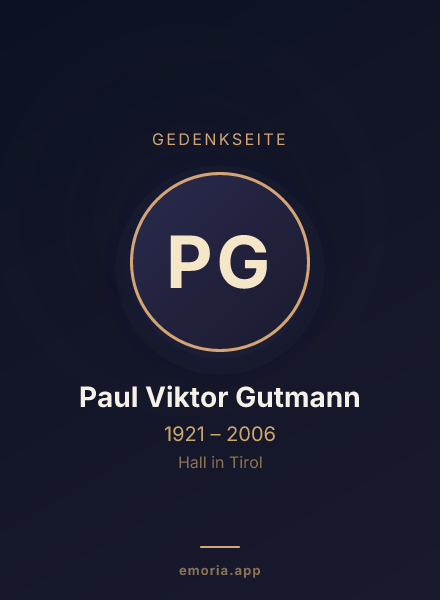 Gedenkportrait von Paul Viktor Gutmann