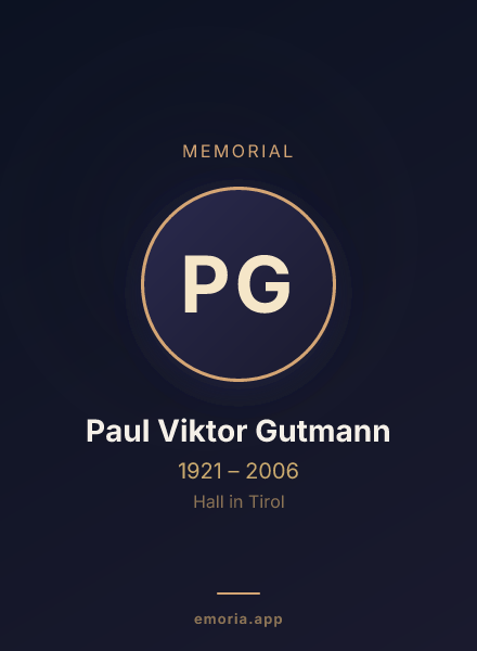 Memorial portrait of Paul Viktor Gutmann