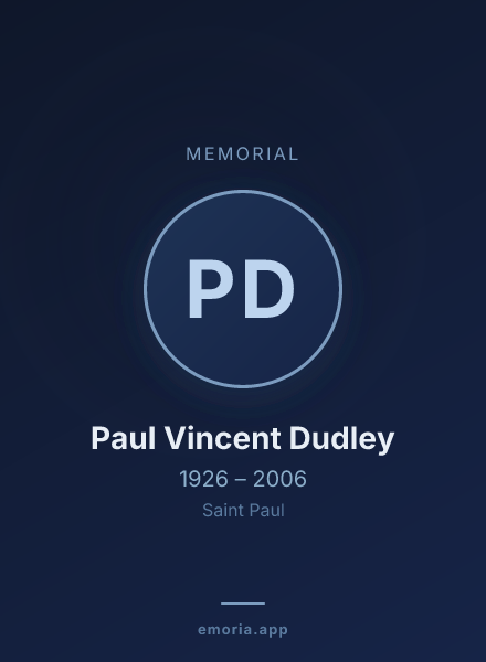 Memorial portrait of Paul Vincent Dudley