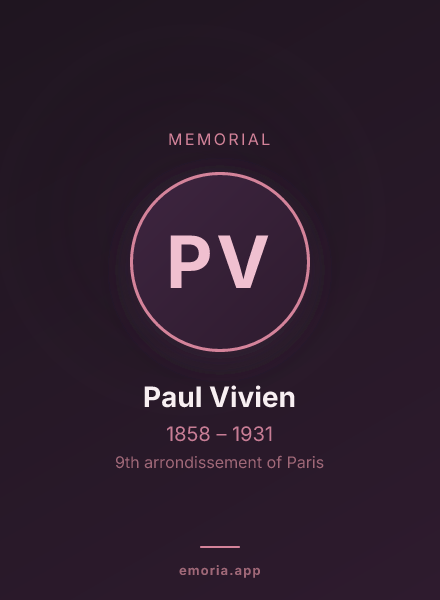 Memorial portrait of Paul Vivien