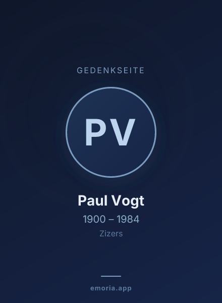 Gedenkportrait von Paul Vogt