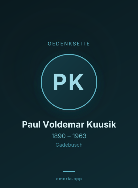 Gedenkportrait von Paul Voldemar Kuusik