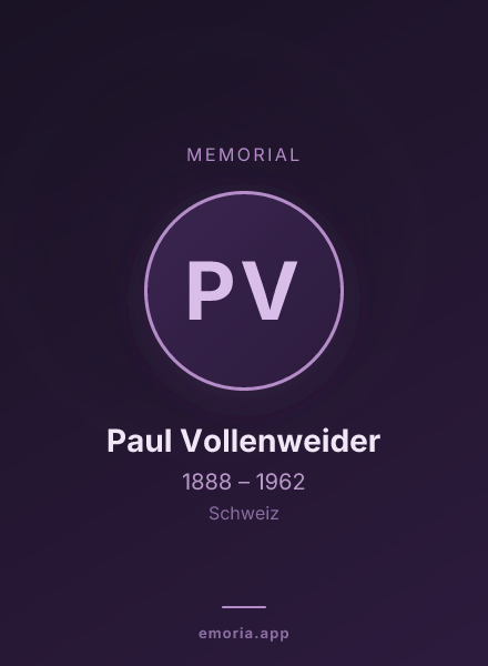 Memorial portrait of Paul Vollenweider