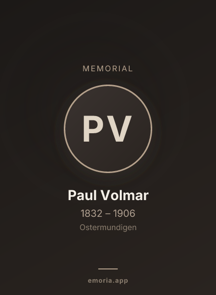Memorial portrait of Paul Volmar