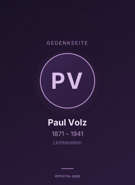 Gedenkportrait von Paul Volz