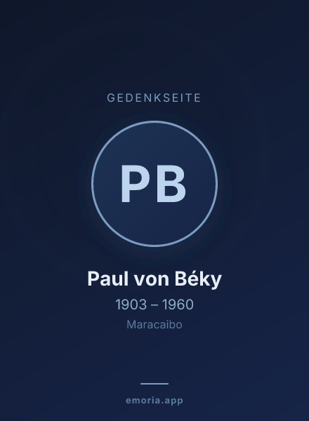 Gedenkportrait von Paul von Béky
